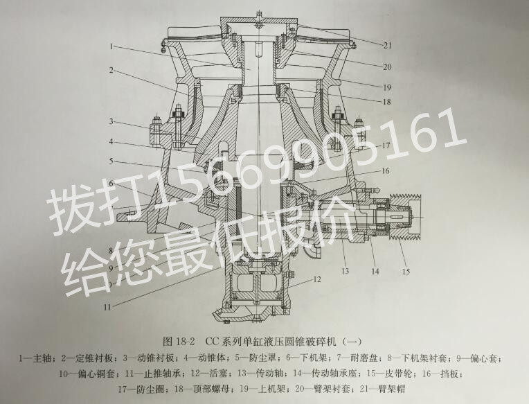 單缸液壓圓錐破碎機的結(jié)構(gòu)(一?? 單缸液壓圓錐破碎機的結(jié)構(gòu)(一)